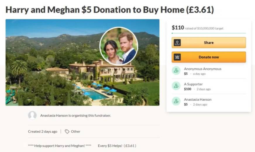 Kampanja prikupljanja pomoći za Meghan i Harryja ispala je fijasko: 'Šteta, nije bila šala'