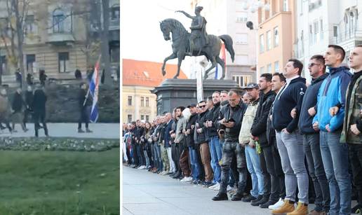 Na zagrebačkom prosvjedu bila 'Prva dragovoljačka bojna': Vikali 'u boj, u boj', stupali...