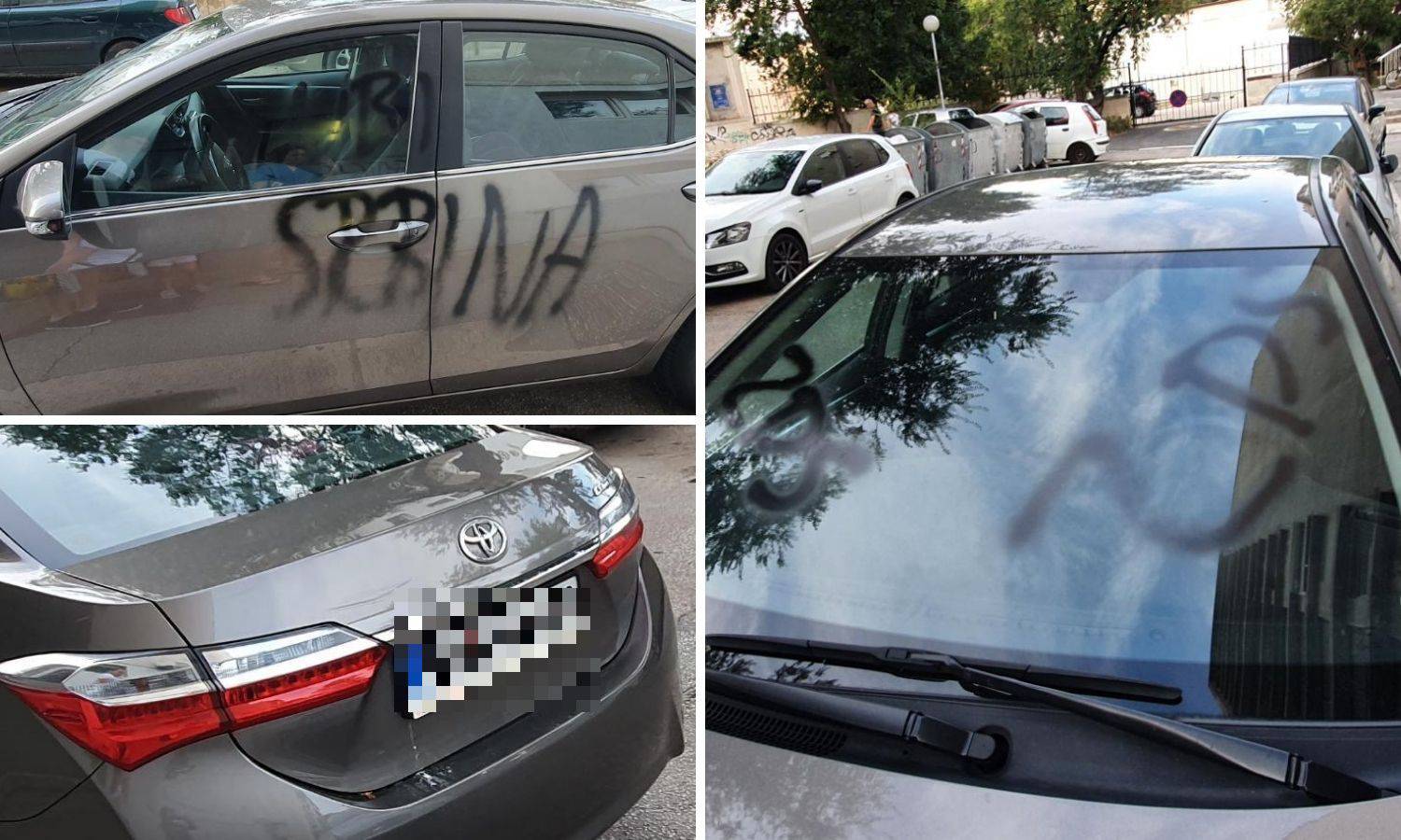 Auto BG tablica u Splitu išarali natpisima 'Ubij Srbina' i 'ZDS'