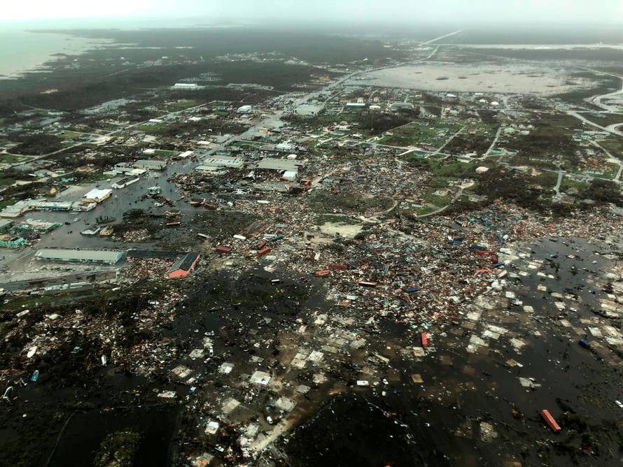 Aerial view shows devastation after hurricane Dorian hit the Abaco Islands in the Bahamas