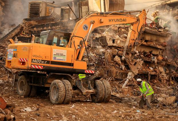 Aftermath of fire in a shopping mall in Karachi