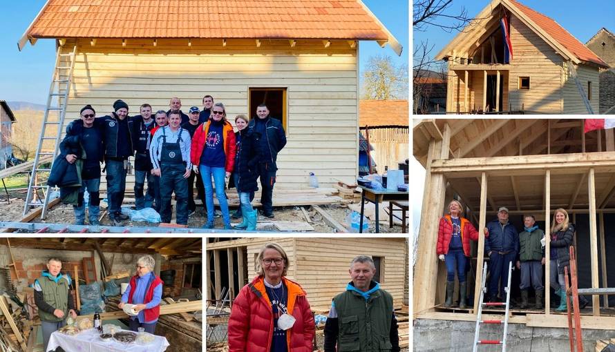 Jedna od prvih drvenih kuća nakon potresa: 'Presretni smo, opet imamo krov nad glavom'