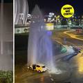 Pogledajte snimku: Kod Arene Zagreb auto se zabio u hidrant! Voda šikljala 20 metara u vis