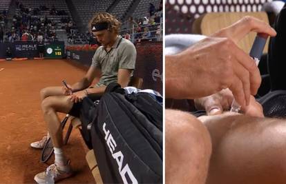 VIDEO Zverev si usred teniskog meča ubrizgao injekciju u nogu