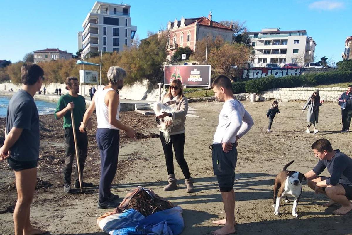 Eko udruga čistila plažu Bačvice, koncesionar prijetio policijom: 'Ne mogu oni tu raditi što hoće'