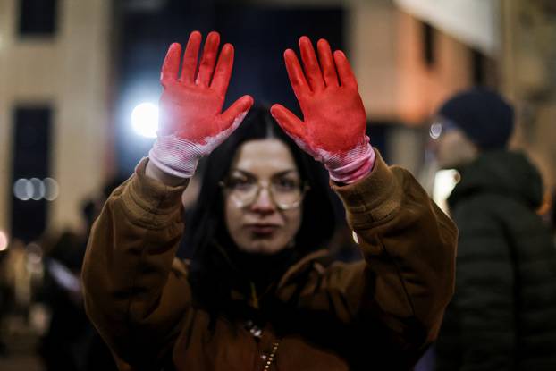 Anti-government protest following the Novi Sad railway station disaster, in Belgrade