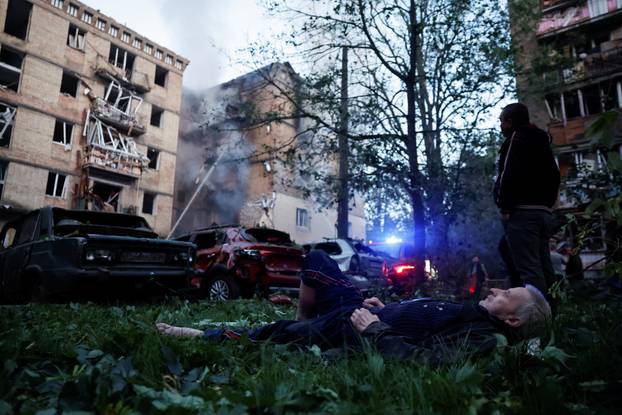 Aftermath of Russian drone and missile attacks in Kyiv