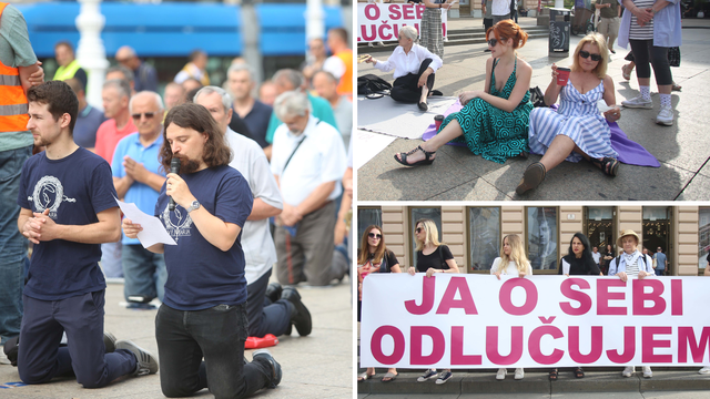 Na Trgu uz molitelje i  biskup Košić, aktivistice im poručile: 'Žena je netko, a ne nešto!'