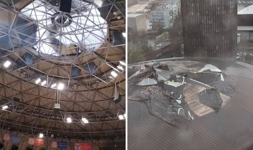 VIDEO Nevrijeme je o&scaron;tetilo Ciboninu dvoranu! Pukla je kupola, zatvoreno do daljnjeg