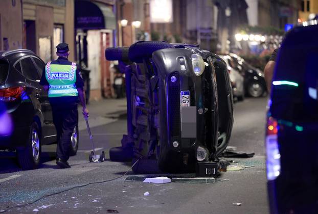 GALERIJA Uz automobil vozača koji je skršio parkirane aute u Zagrebu našli su bocu viskija!