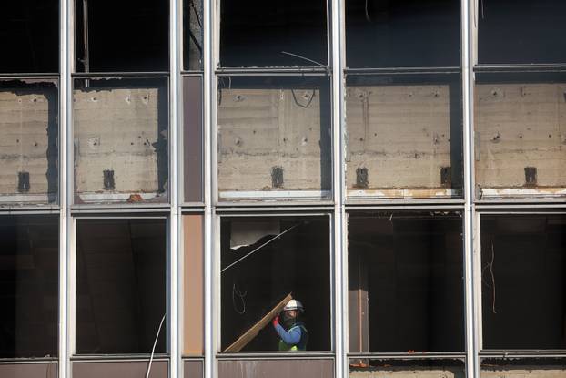 Zagreb: Radnici u Vjesnikovom neboderu