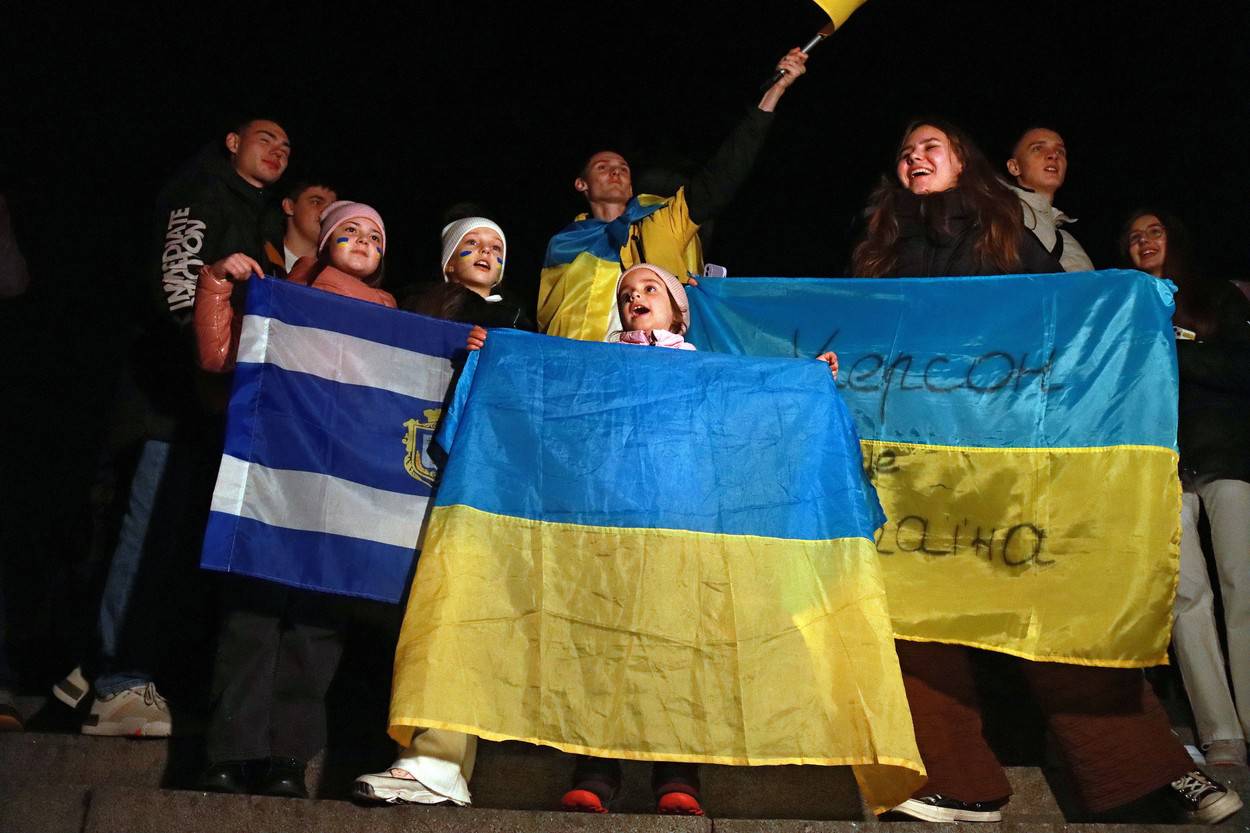 Kyiv celebrates liberation of Kherson from Russian occupiers, Ukraine - 11 Nov 2022