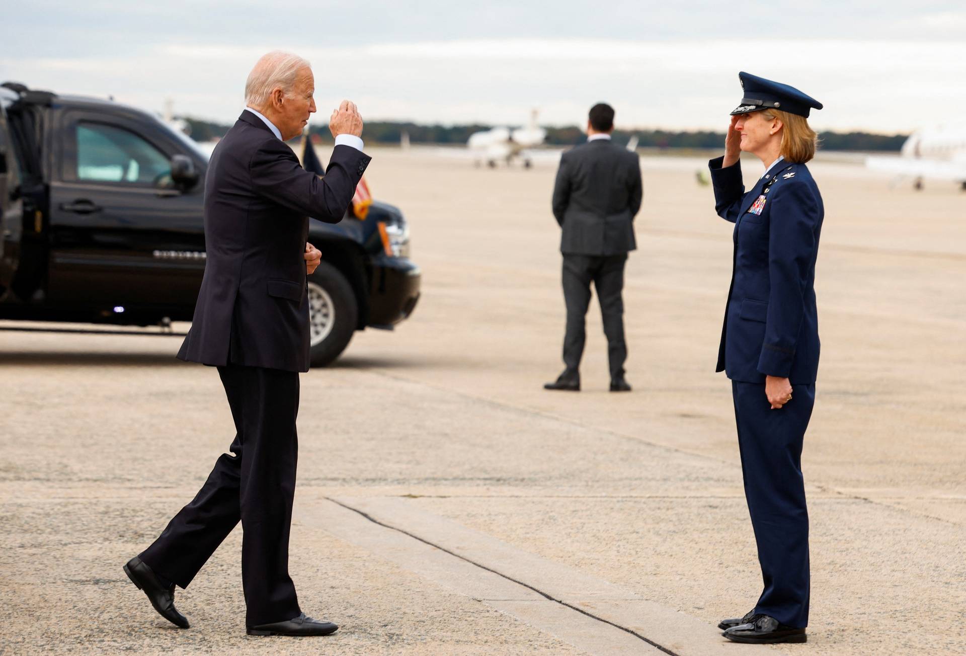 U.S. President Biden departs Joint Base Andrews for a high-stakes visit to Israel