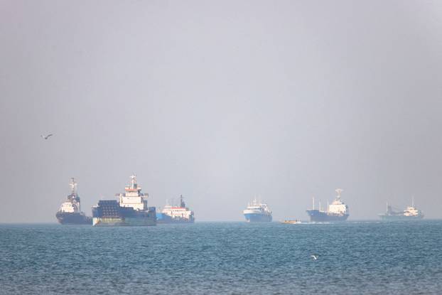 Vessels in the Strait of Hormuz near Bandar Abbas, Iran