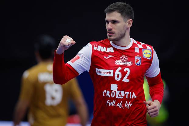 Malmo: Utakmica 2. kola drugog kruga Svjetskog prvenstva rukometaša između Hrvatske i Bahreina