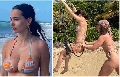 Atraktivna hrvatska manekenka u minijaturnom bikiniju uživala s prijateljicom među valovima