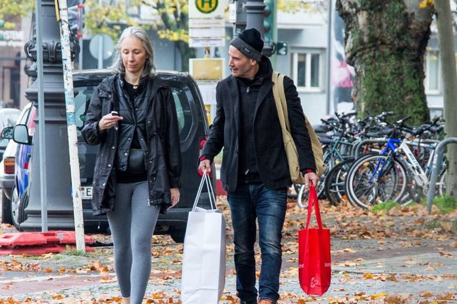 EXCLUSIVE: Keanu Reeves And Alexandra Grant Seen In Berlin Charlottenburg, Germany