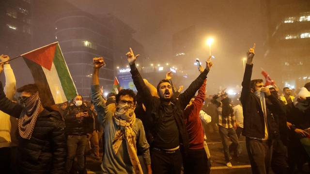 Pro-Palestinian protest near the Israeli Consulate in Istanbul