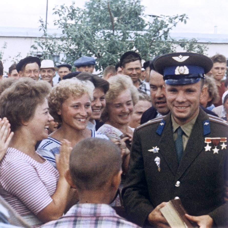 Yury Gagarin with Gzhatsk dwellers