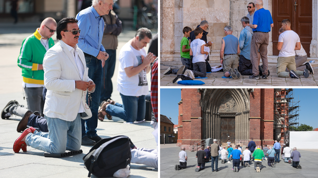 FOTO Muškarci u Osijeku i Zadru klečali i molili za  domovinu, život u predbračnoj čistoći...