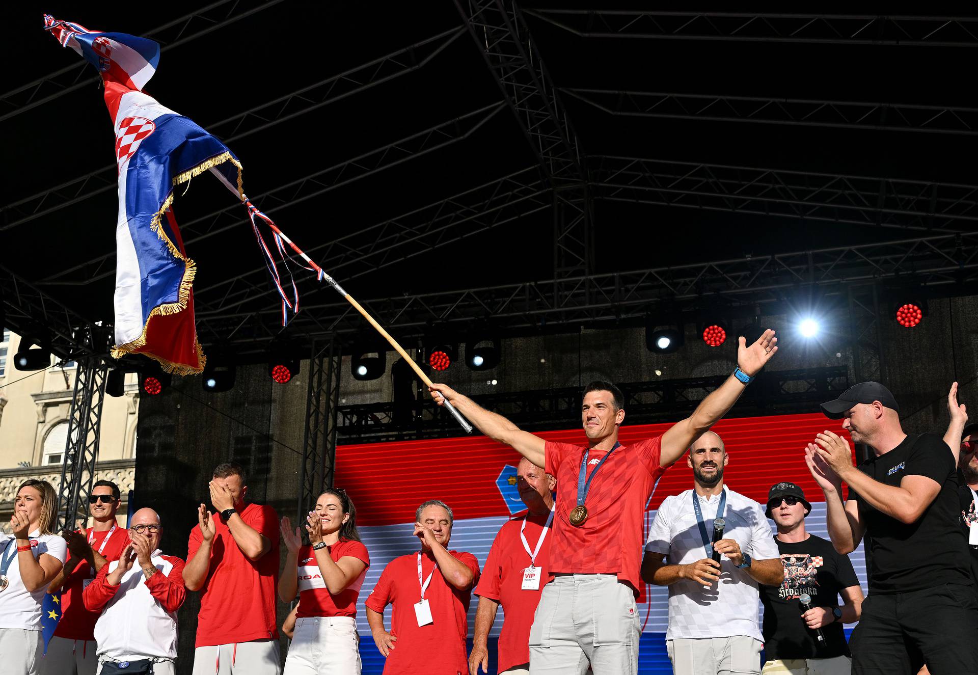 Zagreb: Doček hrvatskih olimpijaca na Trgu bana Jelačića