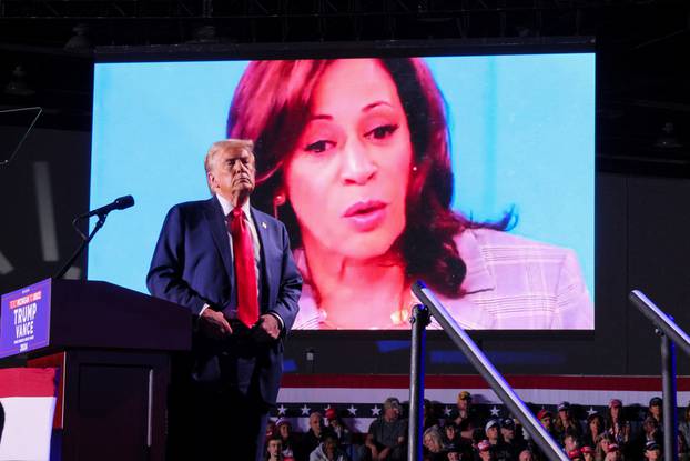 Republican presidential nominee former U.S. President Donald Trump campaigns in Michigan