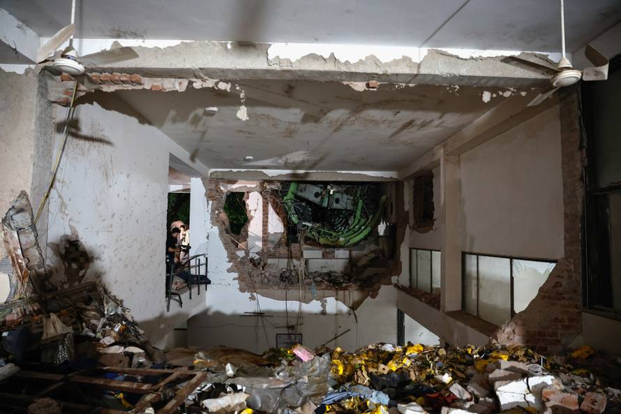 Aftermath of the Air India crash during take-off, in Ahmedabad