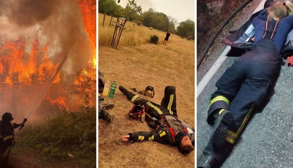 Strašne fotografije s požarišta: Buktinja ne jenjava, vatrogasci padaju s nogu od umora