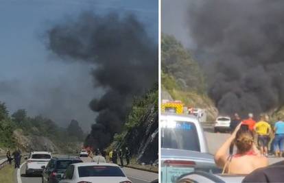 VIDEO Požar automobila na autocesti A6: Prekinut promet