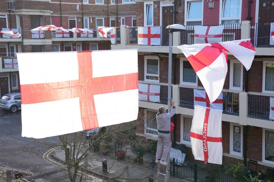 The Kirby estate is being decorated with England Flags ahead World Cup 2022