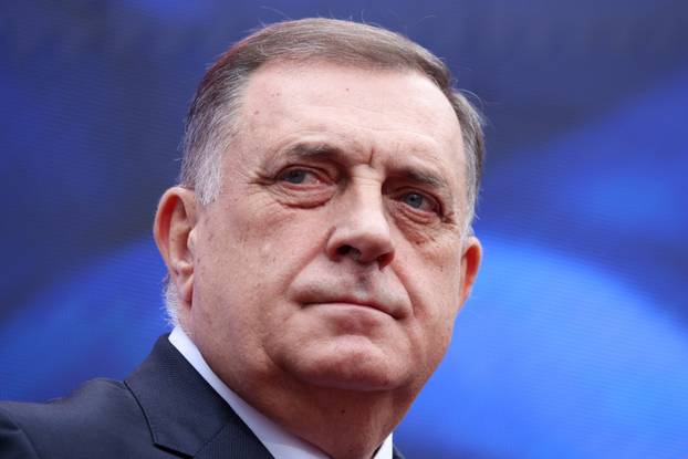 President of Republika Srpska (Serb Republic) Milorad Dodik addresses his supporters, in Banja Luka