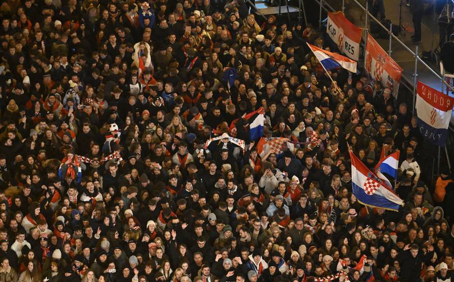 Zagreb: Doček brončanih rukometaša, pogled iz zraka 
