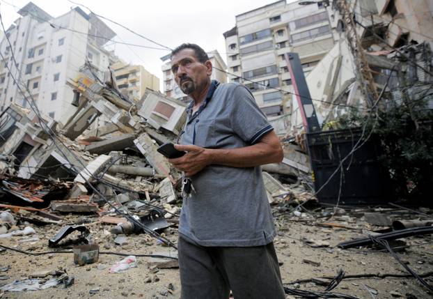 Aftermath of Israeli strikes on Beirut's southern suburbs