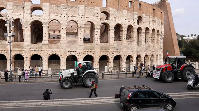 Farmers protest over price pressures, taxes and green regulation, in Rome