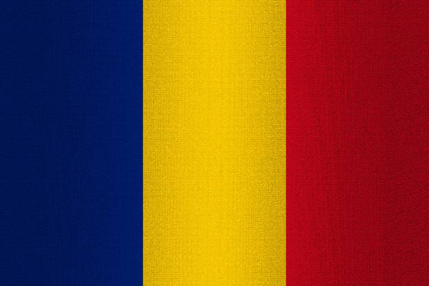 Flag of Romania on stone
