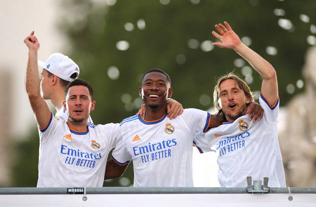 FILE PHOTO: LaLiga - Real Madrid fans celebrate winning LaLiga