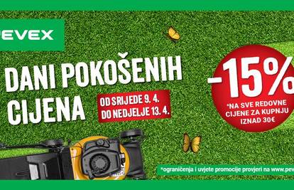15% popusta na sve redovne cijene u PEVEX-u