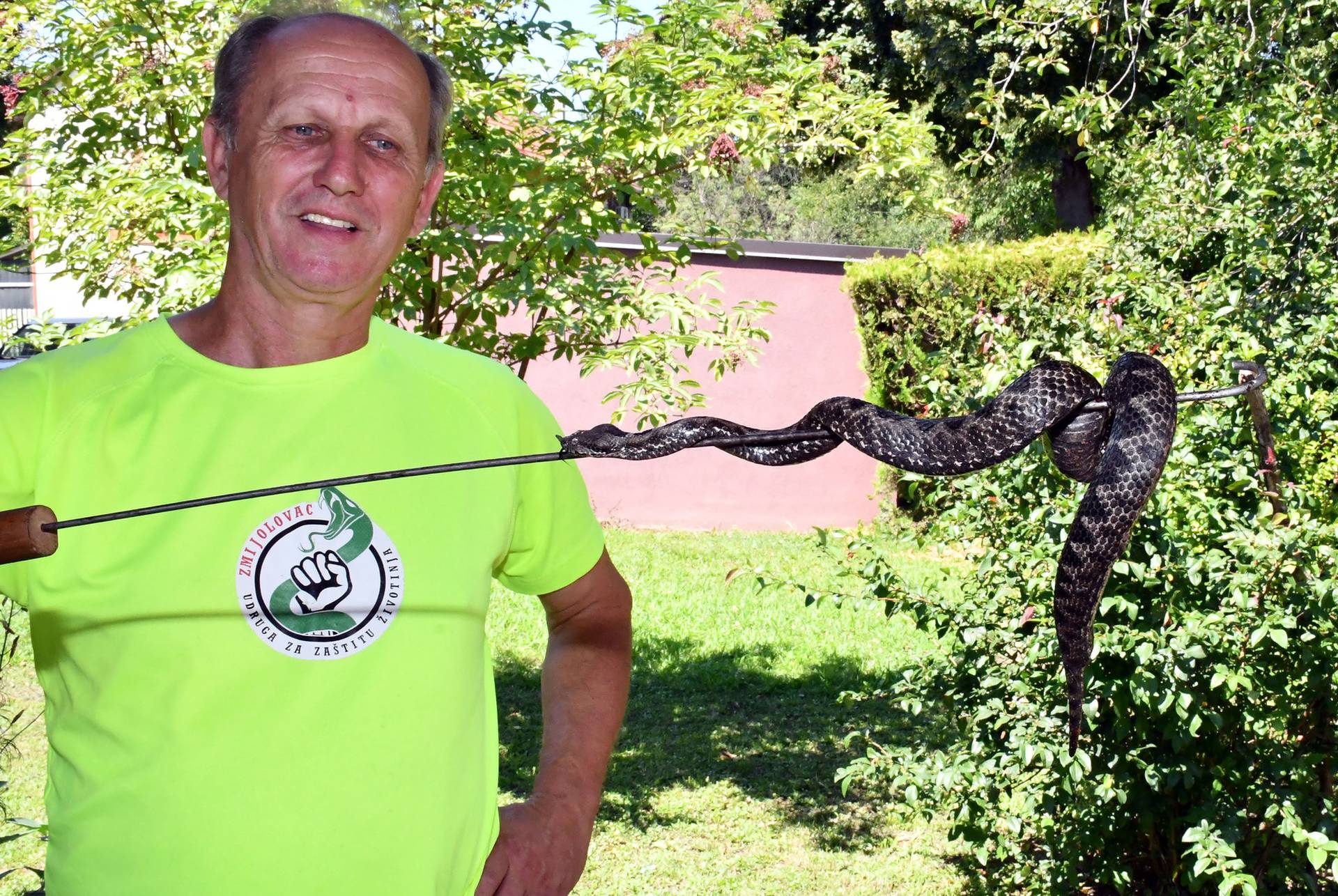 Slavonski Brod: Zmijolovci Darko Karamazan i Vlado Lađarević u blizini kuća u Ozlju ulovili su nekoliko poskoka