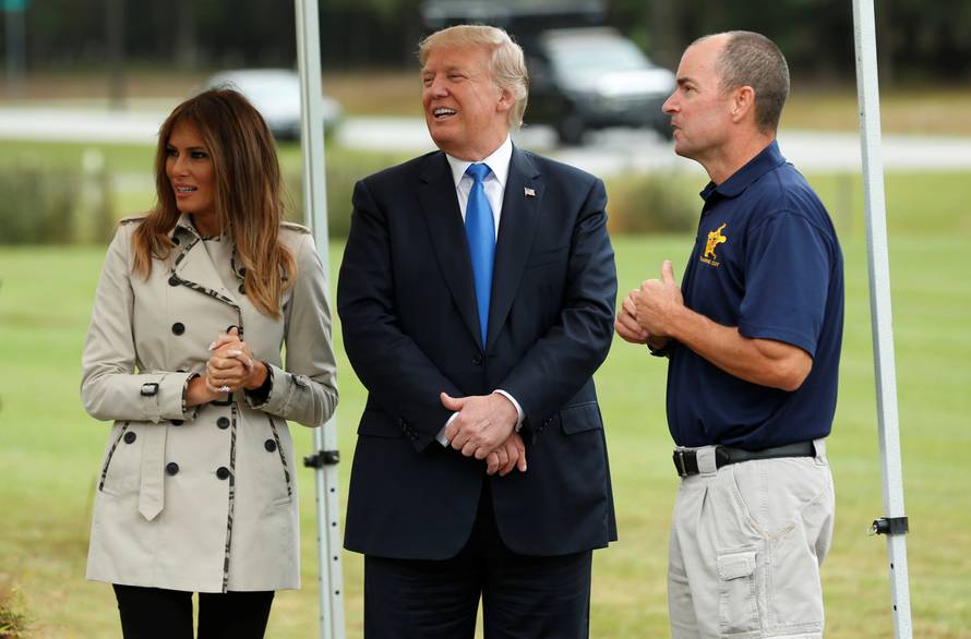 President Donald Trump and First Lady Melania Trump tour the Secret Service training facility in Beltsville
