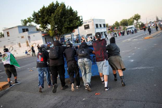 Protest following multiple detentions by Immigration and Customs Enforcement (ICE), in Paramount