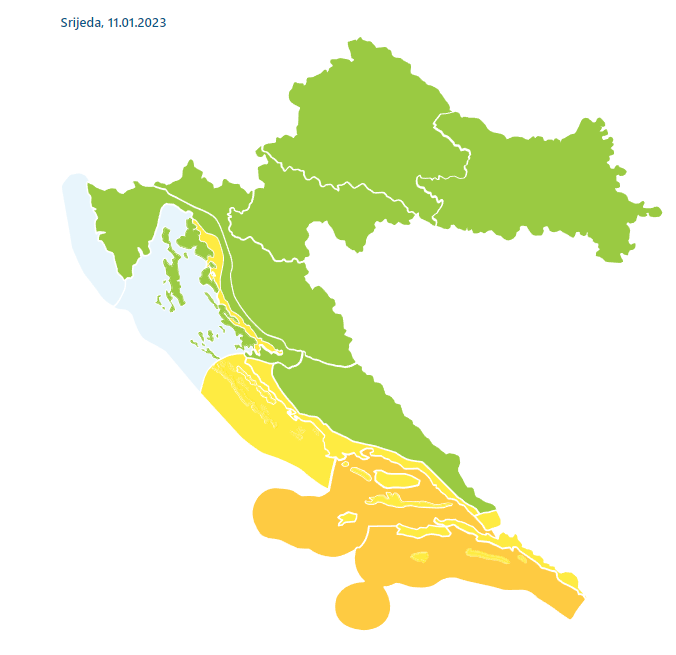 Na snazi meteoalarm na jugu Hrvatske zbog bure: Pale su temperature, moguća poledica