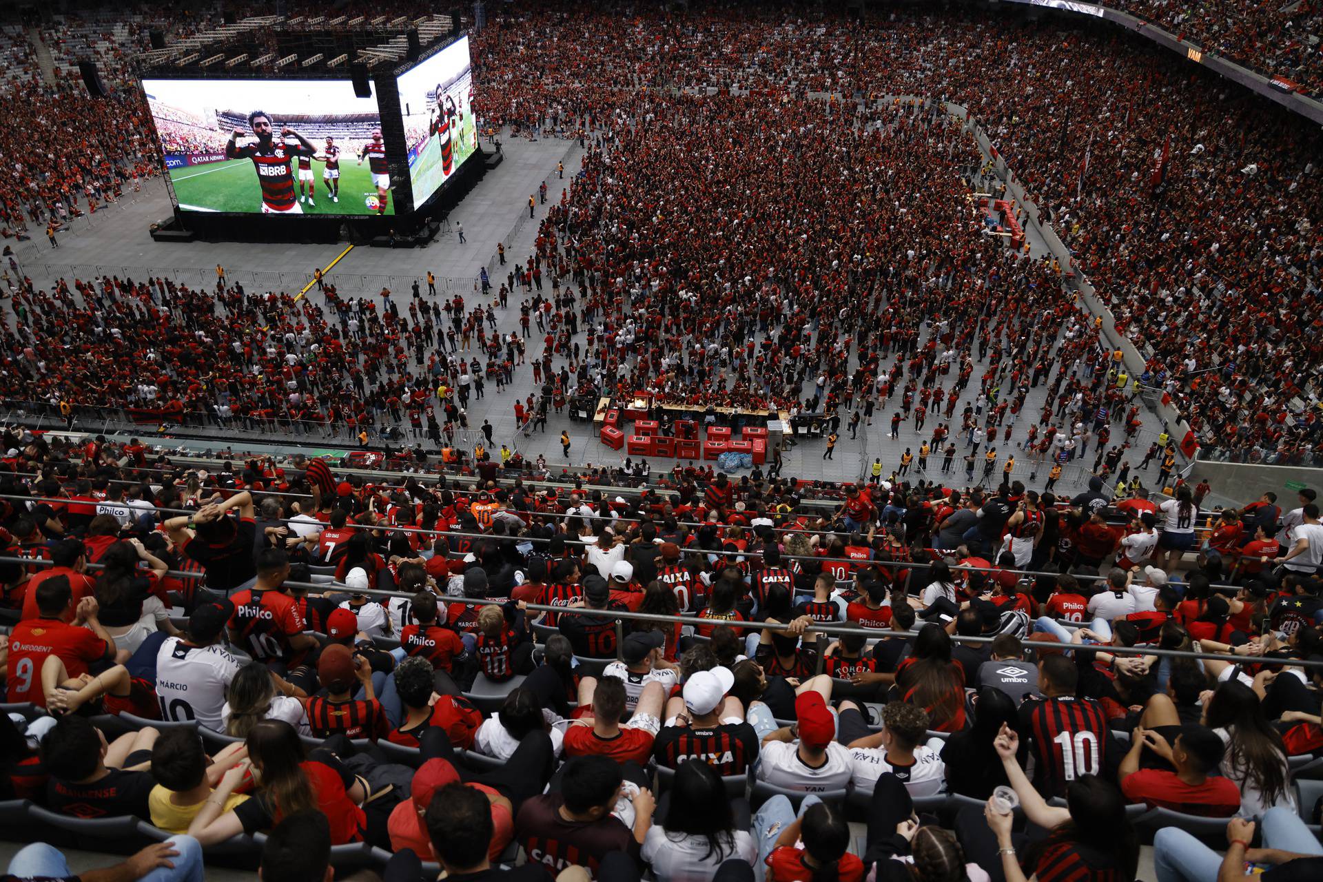 Copa Libertadores - Fans gather to watch the Copa Libertadores final between Flamengo and Athletico Paranaense