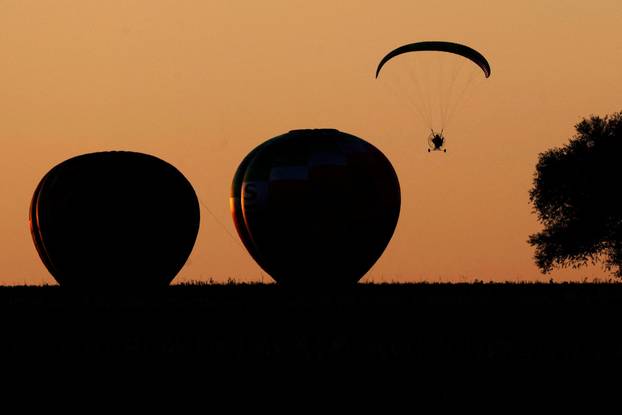 Hot air balloon fiesta above Hradec Kralove city