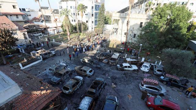 Aftermath of hospital blast in Gaza City