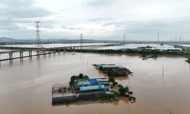 Aftermath of torrential rain, in Yesan