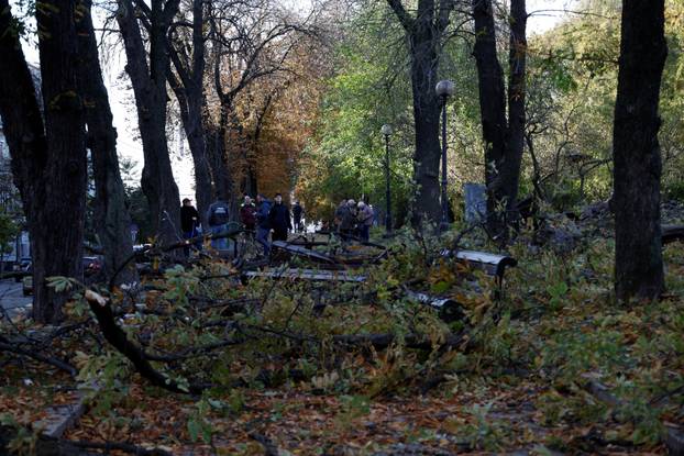 Russian missile strikes as Russia's attack continues, in Kyiv