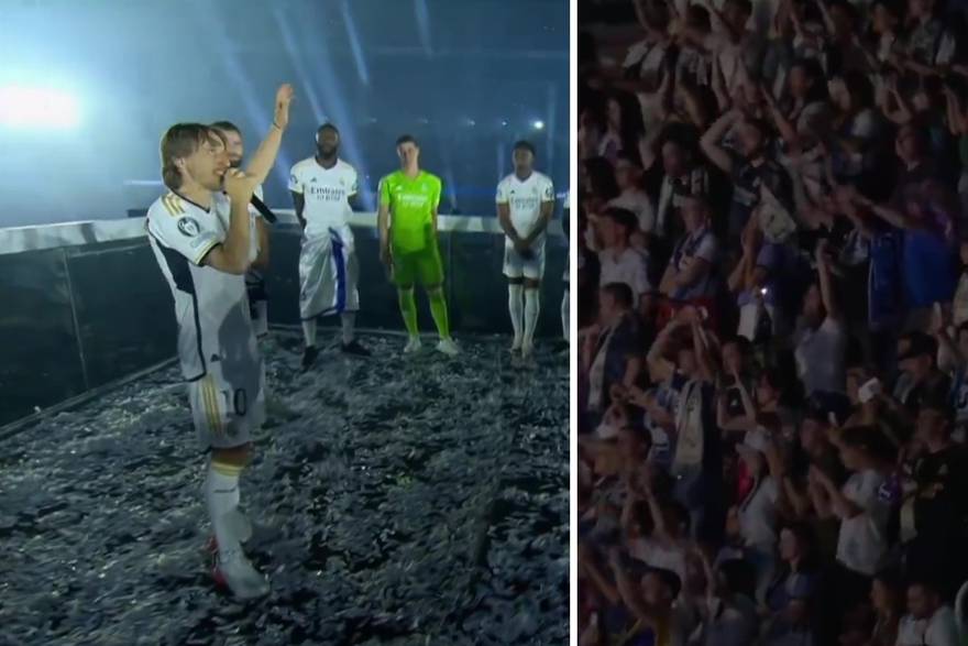 Slavlje Real Madrida na stadionu Bernabeu s navijačima