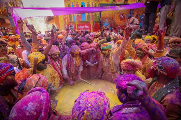 "Lathmar Holi" celebrations in Barsana