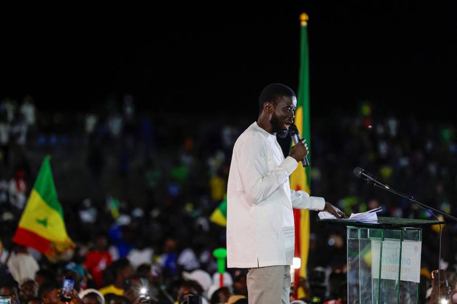 Senegalese presidential candidate Bassirou Diomaye Faye's final campaign rally in Mbour
