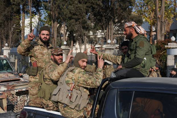 Rebel fighters in Damascus